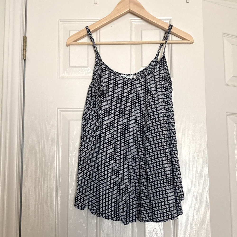 💙🤍 Blue & White Blouse Tank Top - Hand Dyed